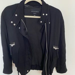 All-Saints Black Victoria Zip-up jacket